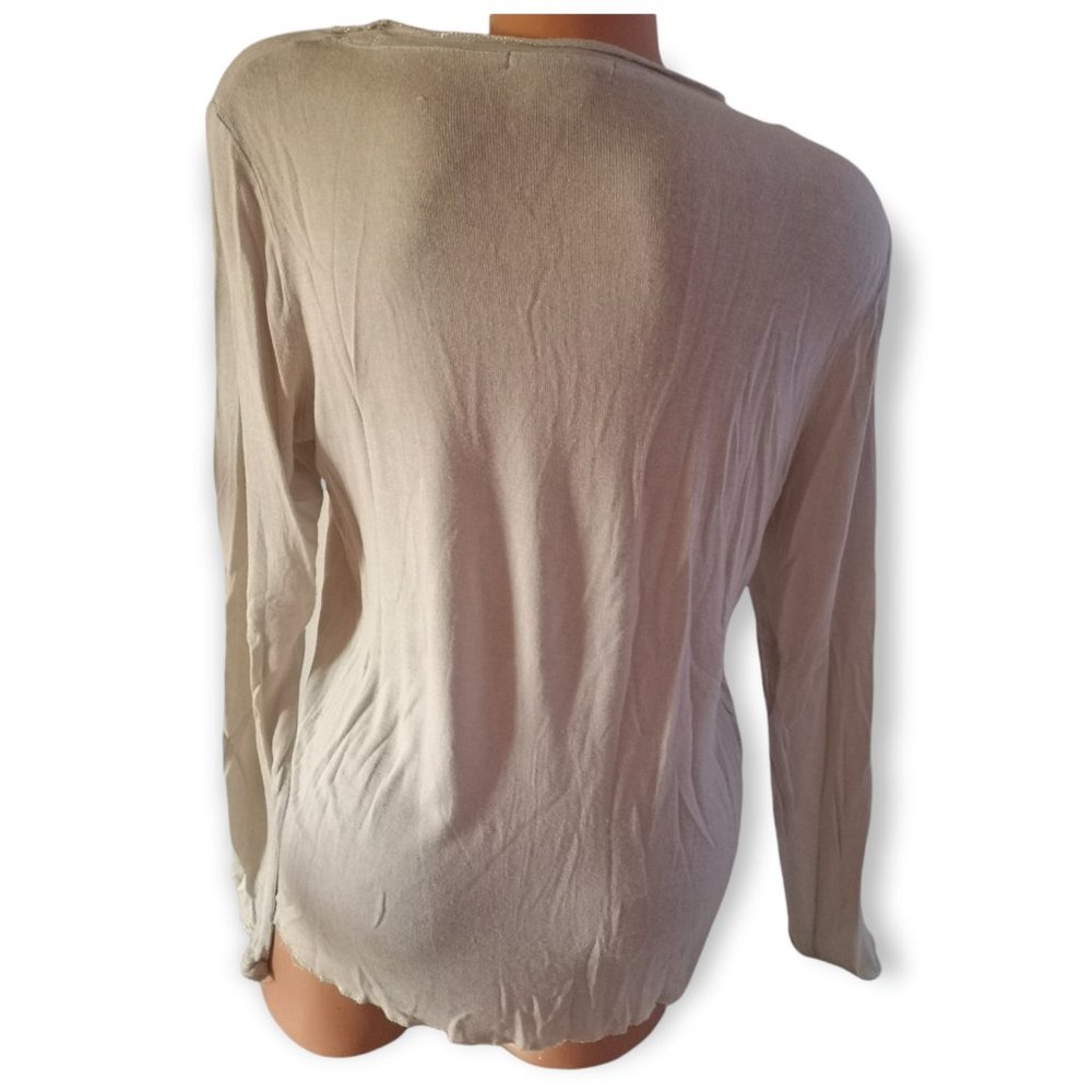 Manguun Cream Long Sleeves Shirt Creme/Silver Trim - Picture 4 of 7